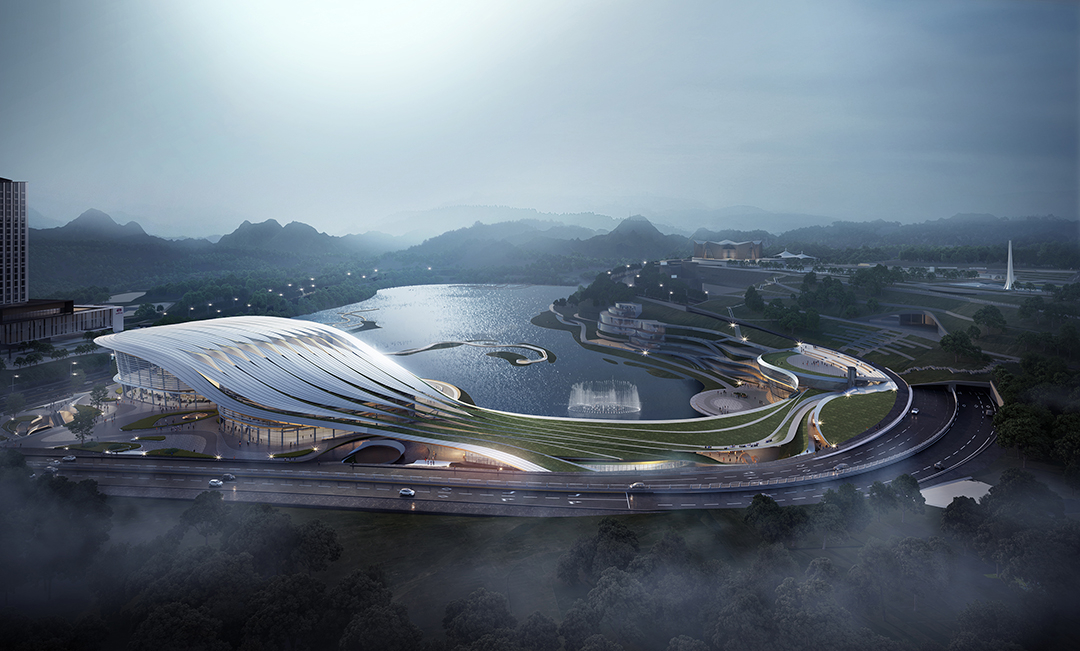 项目建成后的鸟瞰效果图